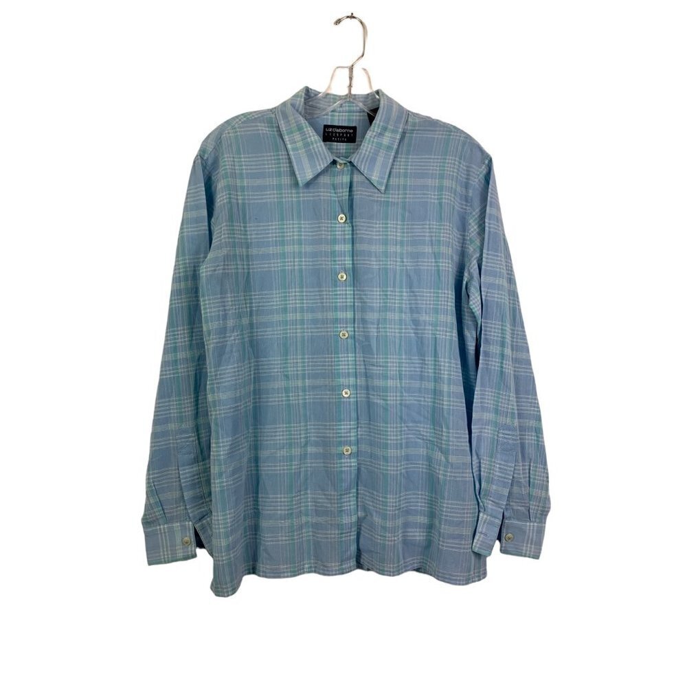 Liz Claiborne Women's Buttoned Down Light Blue Top